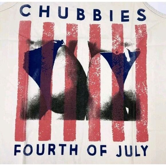 Chubbies Tank Top Men's Cream Butt Tank Top 4th of July Size Large - Picture 2 of 3